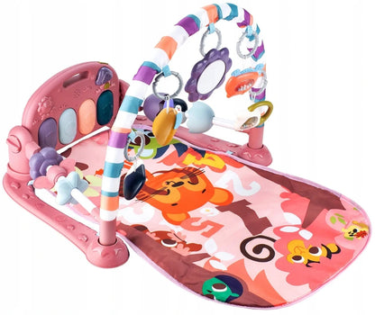 Tapis d'Éveil Musical 3-en-1 avec Piano Nomade et Arches de Jeux - ROSE