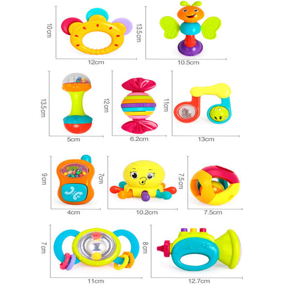 Set de 10 Hochets d'Éveil pour Bébé (3M+)