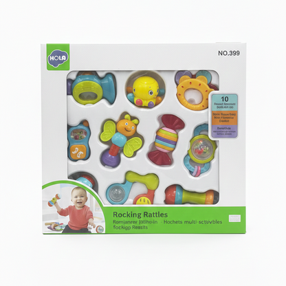 Set de 10 Hochets d'Éveil pour Bébé (3M+)