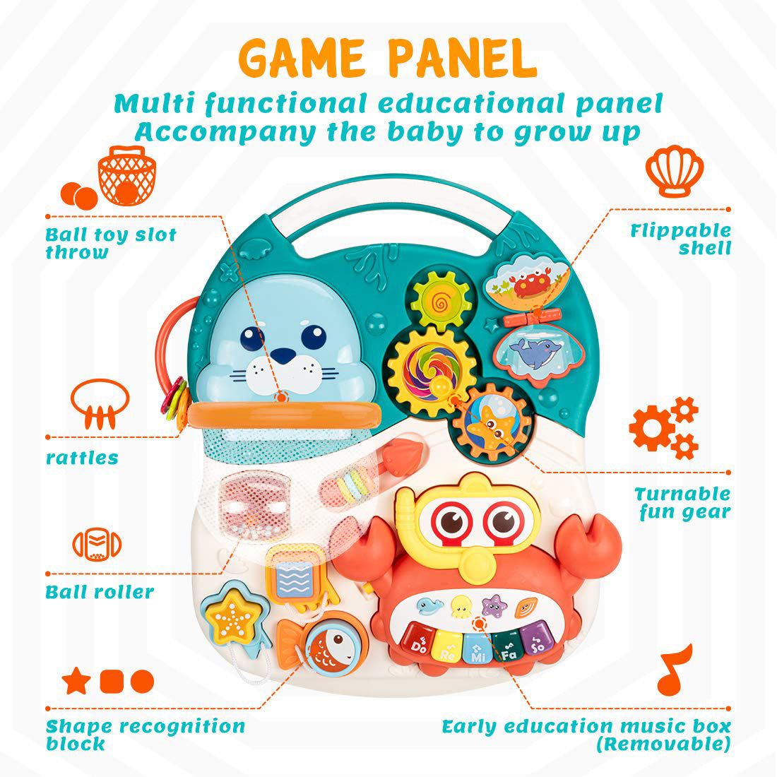 Trotteur Bébé 2-en-1 avec Table d’Activités