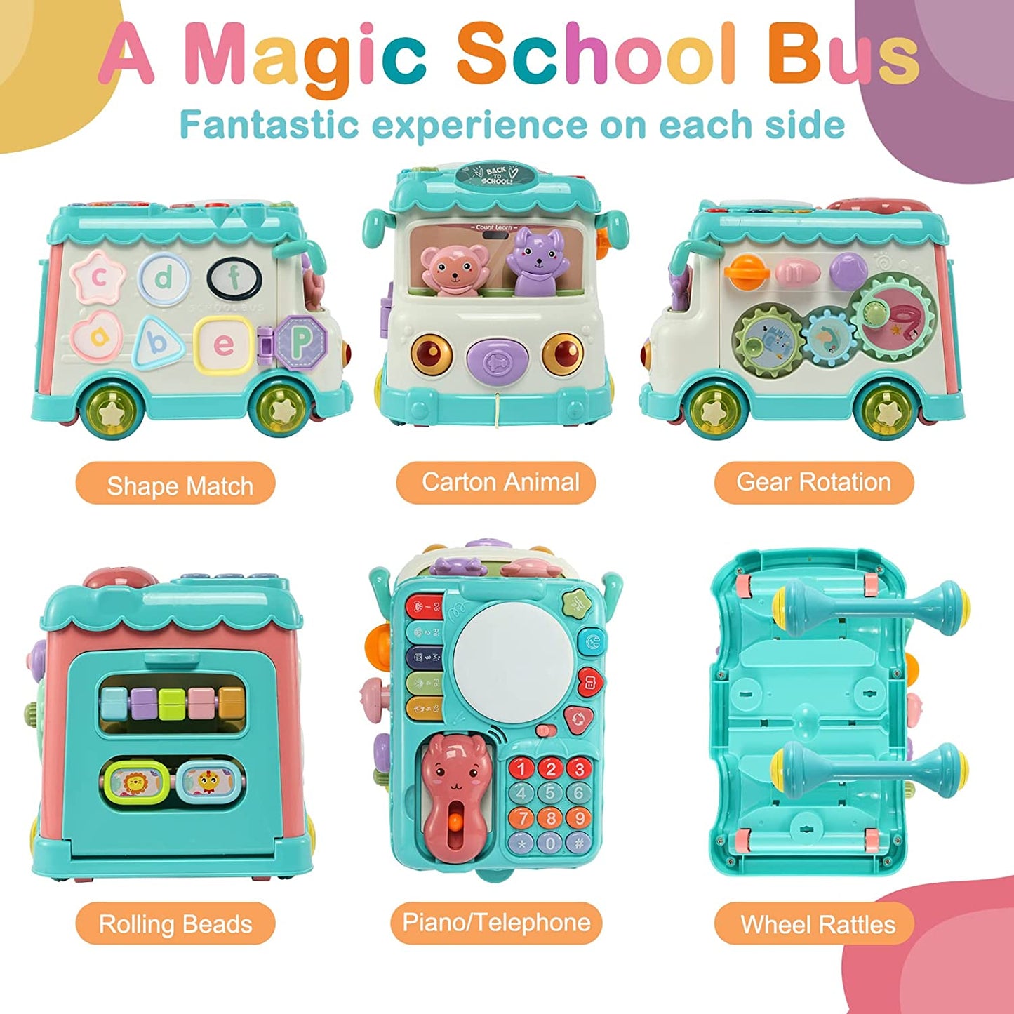 Bus scolaire multifonctionnel - Bleu