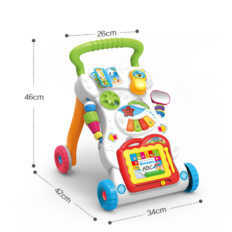Trotteur Bébé Éducatif Multiactivités avec Piano Musical