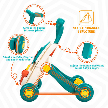 Trotteur Bébé 2-en-1 avec Table d’Activités