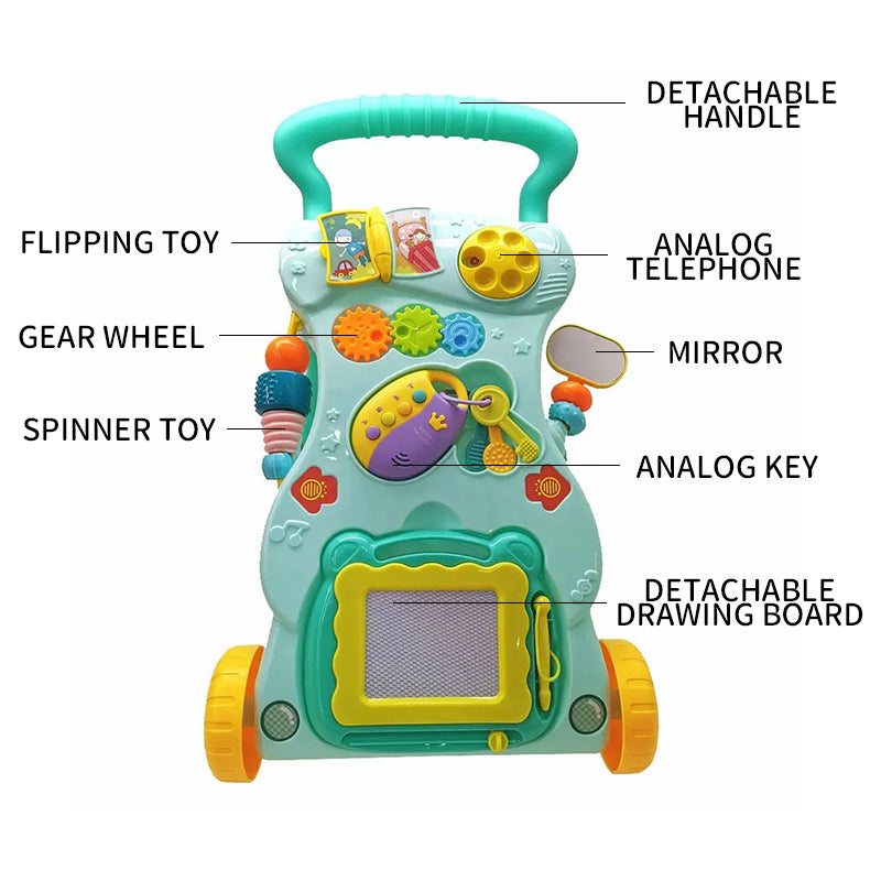 Trotteur Éducatif Bébé Multiactivités - VERT