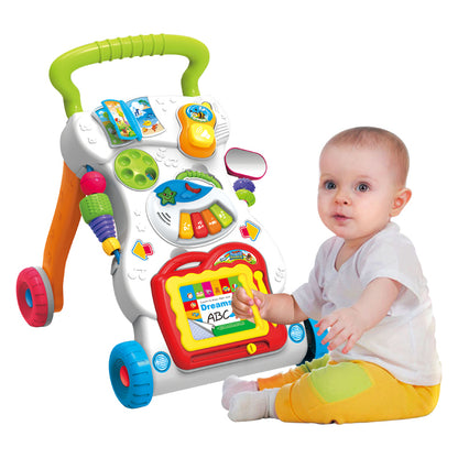 Trotteur Bébé Éducatif Multiactivités avec Piano Musical