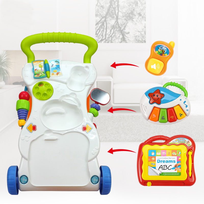 Trotteur Bébé Éducatif Multiactivités avec Piano Musical